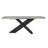 Ren 72 Inch Console Table, Rectangular Top Cross Base, Gray, Black Concrete By Casagear Home