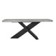 Ren 72 Inch Console Table, Rectangular Top Cross Base, Gray, Black Concrete By Casagear Home