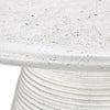 Fen 47 Inch Outdoor Dining Table, Round Pedestal Base, White Concrete By Casagear Home