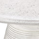 Fen 47 Inch Outdoor Dining Table, Round Pedestal Base, White Concrete By Casagear Home