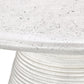 Fen 47 Inch Outdoor Dining Table Round Pedestal Base White Concrete By Casagear Home BM314734