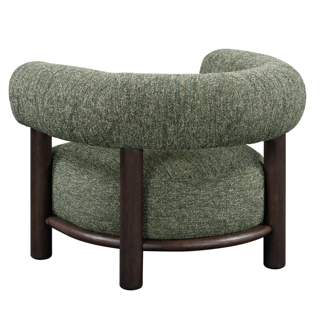 Ars 38 Inch Accent Chair Green Polyester Upholstery Solid Ash Wood By Casagear Home BM314742