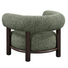 Ars 38 Inch Accent Chair Green Polyester Upholstery Solid Ash Wood By Casagear Home BM314742