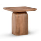 Loe 22 Inch Side End Table Square Top with Pedestal Base Solid Mango Wood By Casagear Home BM314744