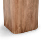 Loe 22 Inch Side End Table Square Top with Pedestal Base Solid Mango Wood By Casagear Home BM314744