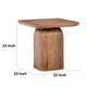 Loe 22 Inch Side End Table Square Top with Pedestal Base Solid Mango Wood By Casagear Home BM314744