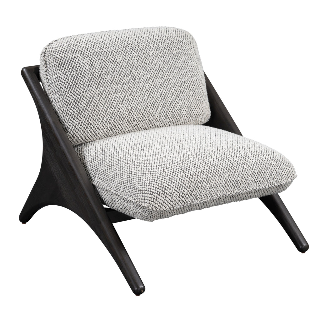 Sia 36 Inch Accent Chair White Polyester Upholstery Black Solid Ash Wood By Casagear Home BM314749