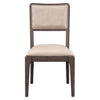 Ese 25 Inch Dinning Chair Beige Real Leather Open Style Brown Solid Wood By Casagear Home BM314750