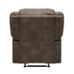 Chris 38 Inch Manual Recliner Chair Cushions Solid Wood Brown Microfiber By Casagear Home BM314755