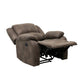 Chris 38 Inch Manual Recliner Chair Cushions Solid Wood Brown Microfiber By Casagear Home BM314755