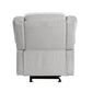 Chris 38 Inch Manual Glider Recliner Chair Solid Wood Light Gray Chenille By Casagear Home BM314756