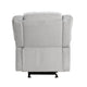 Chris 38 Inch Manual Glider Recliner Chair Solid Wood Light Gray Chenille By Casagear Home BM314756