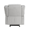 Chris 38 Inch Manual Glider Recliner Chair Solid Wood Light Gray Chenille By Casagear Home BM314756