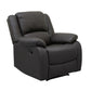 Chris 38 Inch Manual Recliner Chair Solid Wood Black Faux Leather By Casagear Home BM314757