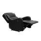 Kim 38 Inch Manual Recliner Chair Cushioned Black Faux Leather Solid Wood By Casagear Home BM314758