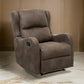 Kim 38 Inch Manual Recliner Chair, Cushioned Brown Microfiber, Solid Wood By Casagear Home