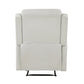 Kim 38 Inch Manual Recliner Chair Off White Faux Leather Solid Wood By Casagear Home BM314762