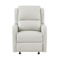 Kim 39 Inch Glider Manual Recliner Chair Off White Faux Leather By Casagear Home BM314763