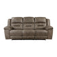 Henry 92 Inch Dual Manual Recliner Sofa Brown Microfiber Solid Wood Metal By Casagear Home BM314766