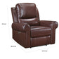 Michael 39 Inch Power Recliner Chair, USB Port, Brown Top Grain Leather By Casagear Home