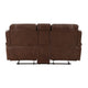 Dean 76 Inch Dual Manual Recliner Loveseat Cupholders Brown Faux Leather By Casagear Home BM314770