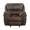 Tony 45 Inch Manual Recliner Chair Cushioned Brown Microfiber Solid Wood By Casagear Home BM314784