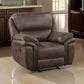 Tony 45 Inch Manual Recliner Chair Cushioned Brown Microfiber Solid Wood By Casagear Home BM314784