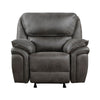 Tony 45 Inch Rocker Manual Recliner Chair Gray Microfiber Solid Wood By Casagear Home BM314785