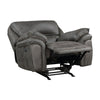 Tony 45 Inch Rocker Manual Recliner Chair Gray Microfiber Solid Wood By Casagear Home BM314785