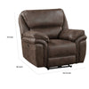 Tony 45 Inch Power Recliner Chair Brown Microfiber Solid Wood USB Port By Casagear Home BM314786