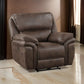 Tony 45 Inch Power Recliner Chair Brown Microfiber Solid Wood USB Port By Casagear Home BM314786