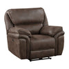 Tony 45 Inch Power Recliner Chair, Brown Microfiber, Solid Wood, USB Port By Casagear Home