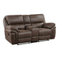 Tony 80 Inch Dual Manual Recliner Loveseat Cupholders Brown Microfiber By Casagear Home BM314788