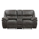 Tony 80 Inch Dual Manual Recliner Loveseat Console Cupholders Gray By Casagear Home BM314789