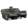 Tony 80 Inch Dual Manual Recliner Loveseat Console Cupholders Gray By Casagear Home BM314789