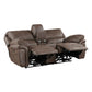 Tony 80 Inch Power Double Recliner Loveseat Console Cupholders USB Brown By Casagear Home BM314790