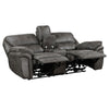 Tony 80 Inch Power Double Recliner Loveseat Console Cupholders USB Gray By Casagear Home BM314791