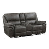 Tony 80 Inch Power Double Recliner Loveseat Console Cupholders USB Gray By Casagear Home BM314791