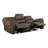 Tony 90 Inch Power Double Recliner Sofa USB Charging Port Brown Microfiber By Casagear Home BM314794