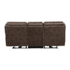 Tony 90 Inch Power Double Recliner Sofa USB Charging Port Brown Microfiber By Casagear Home BM314794