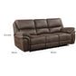 Tony 90 Inch Power Double Recliner Sofa USB Charging Port Brown Microfiber By Casagear Home BM314794