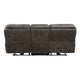 Tony 90 Inch Power Double Recliner Sofa Gray Microfiber USB Charging Port By Casagear Home BM314795