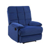 Patty 36 Inch Manual Recliner Chair Cushioned Blue Velvet Solid Wood By Casagear Home BM314797