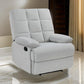 Patty 36 Inch Manual Recliner Chair, Cushioned, Light Gray Velvet, Wood By Casagear Home