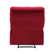 Patty 36 Inch Manual Recliner Chair Soft Cushion Red Velvet Solid Wood By Casagear Home BM314800