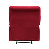 Patty 36 Inch Manual Recliner Chair Soft Cushion Red Velvet Solid Wood By Casagear Home BM314800