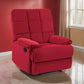 Patty 36 Inch Manual Recliner Chair, Soft Cushion, Red Velvet, Solid Wood By Casagear Home