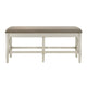 Marie 55 Inch Counter Height Bench Khaki Fabric Upholstered Beige Wood By Casagear Home BM314803