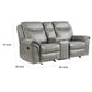 Max 80 Inch Dual Manual Recliner Loveseat Cupholders Gray Faux Leather By Casagear Home BM314805