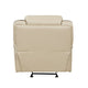 Millie 40 Inch Manual Recliner Chair Beige Faux Leather Solid Wood Metal By Casagear Home BM314815